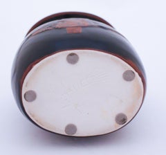 Black Vase in Stoneware, Stig Lindberg, Gustavsbergs Studio, Scandinavian Modern