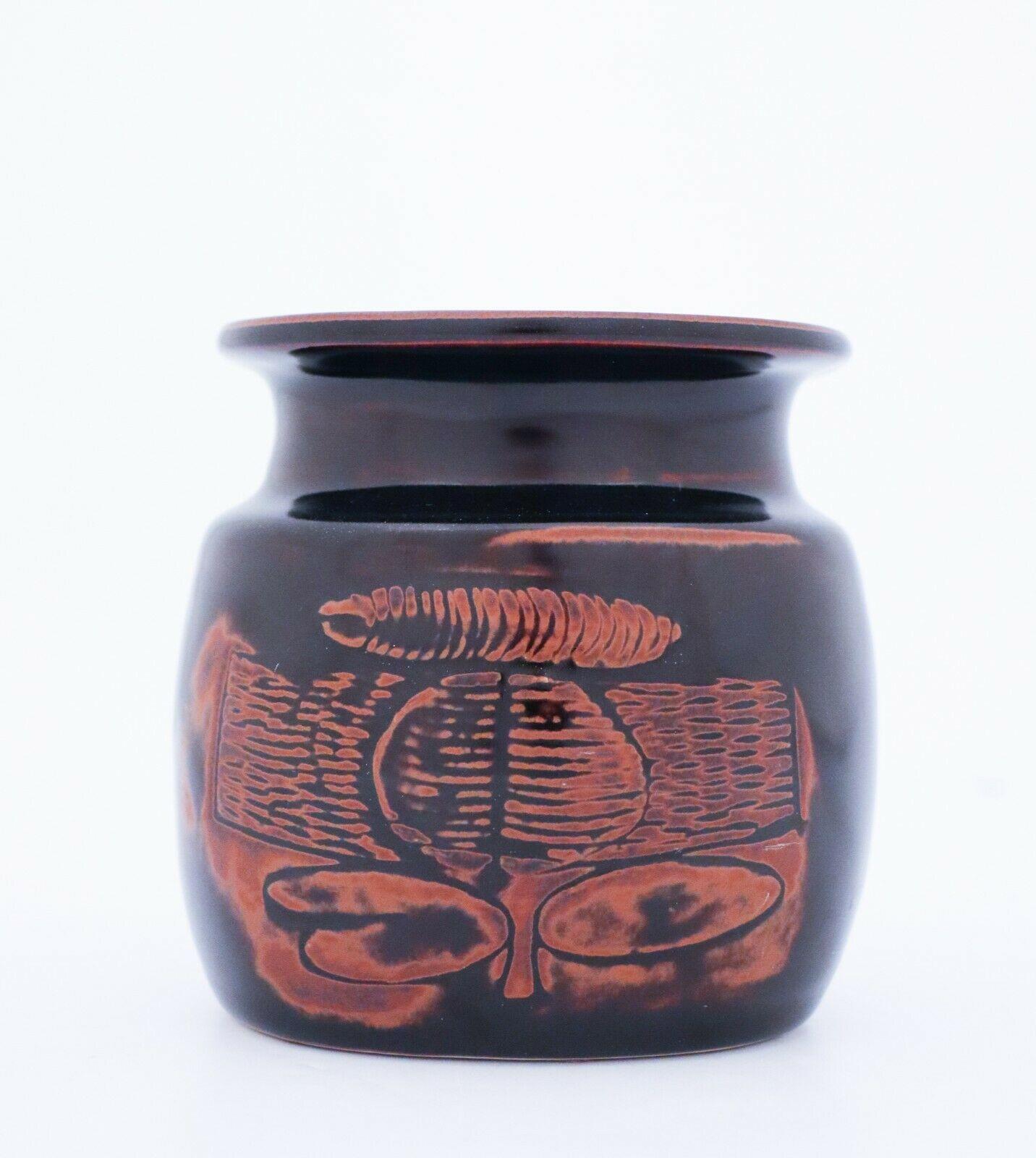 19th Century Black Vase in Stoneware, Stig Lindberg, Gustavsbergs Studio, Scandinavian Modern For Sale
