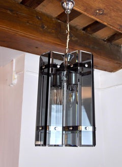 Black Veca Chandelier in Murano Glass, Italy, 1970