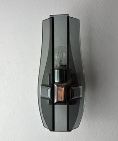 Black Veca Wall Lamp, Cut Murano Glass, Italy, 1970