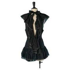 Schwarzes Schleier-Top und Rock-Ensemble mit Strassstein ALEXANDRE VAUTHIER