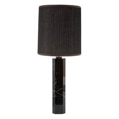 Black Veined Marble Lamp Attributed to T.H. Robsjohn-Gibbings