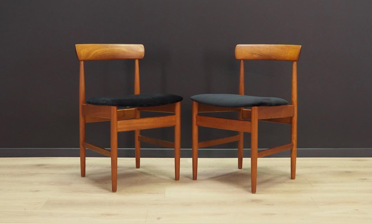 Black Velour Chairs Retro Danish Design, 1970s For Sale 8