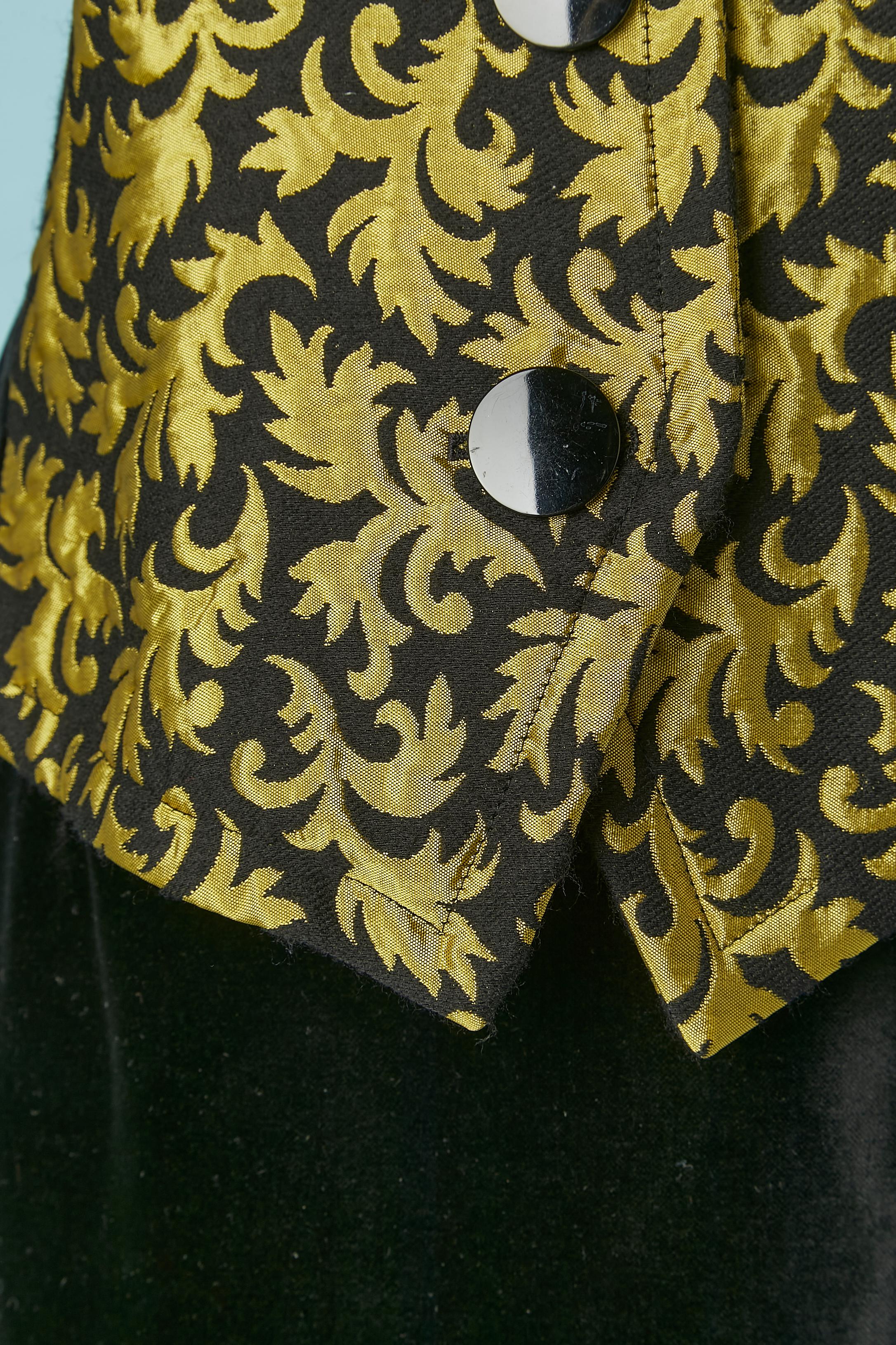 Women's Black velvet and brocade skirt-suit Yves Saint Laurent Variation Winter 1990 For Sale