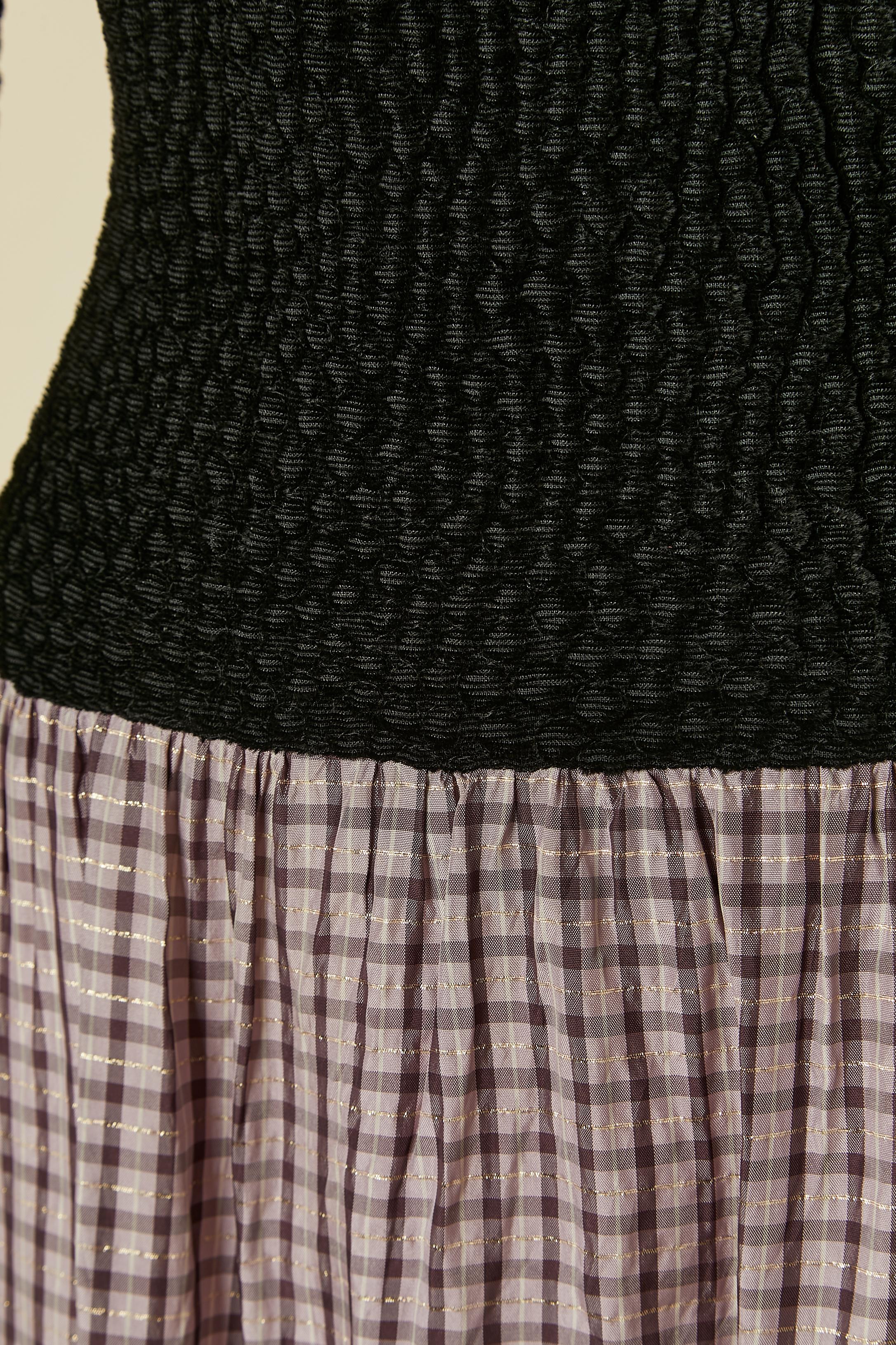 Noir Robe du soir en velours noir et acétate à carreaux Givenchy Nouvelle Boutique en vente
