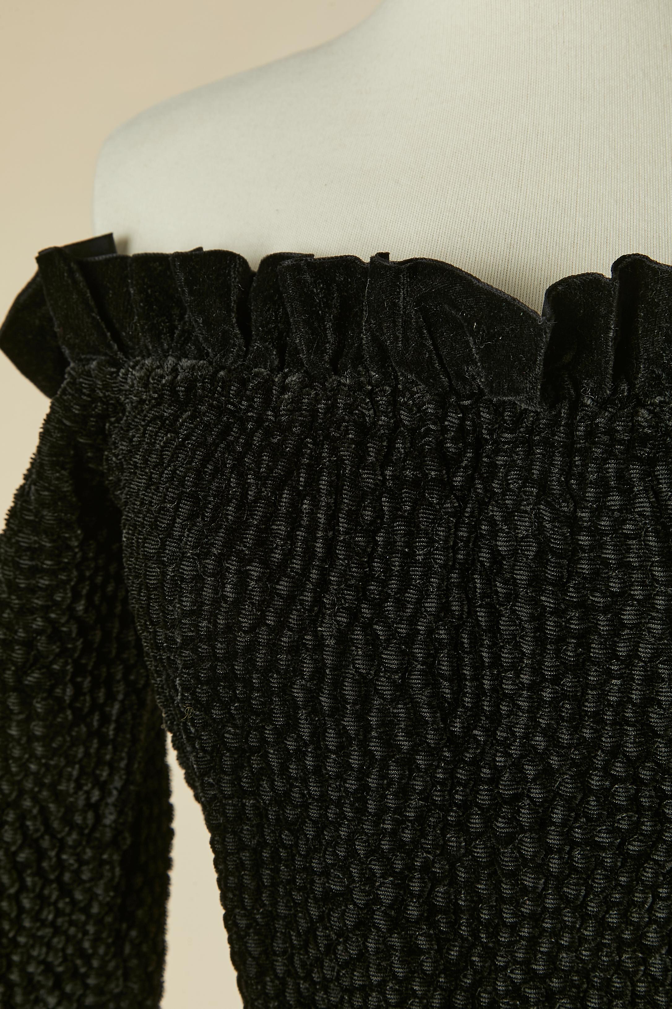 Robe du soir en velours noir et acétate à carreaux Givenchy Nouvelle Boutique Excellent état - En vente à Saint-Ouen-Sur-Seine, FR