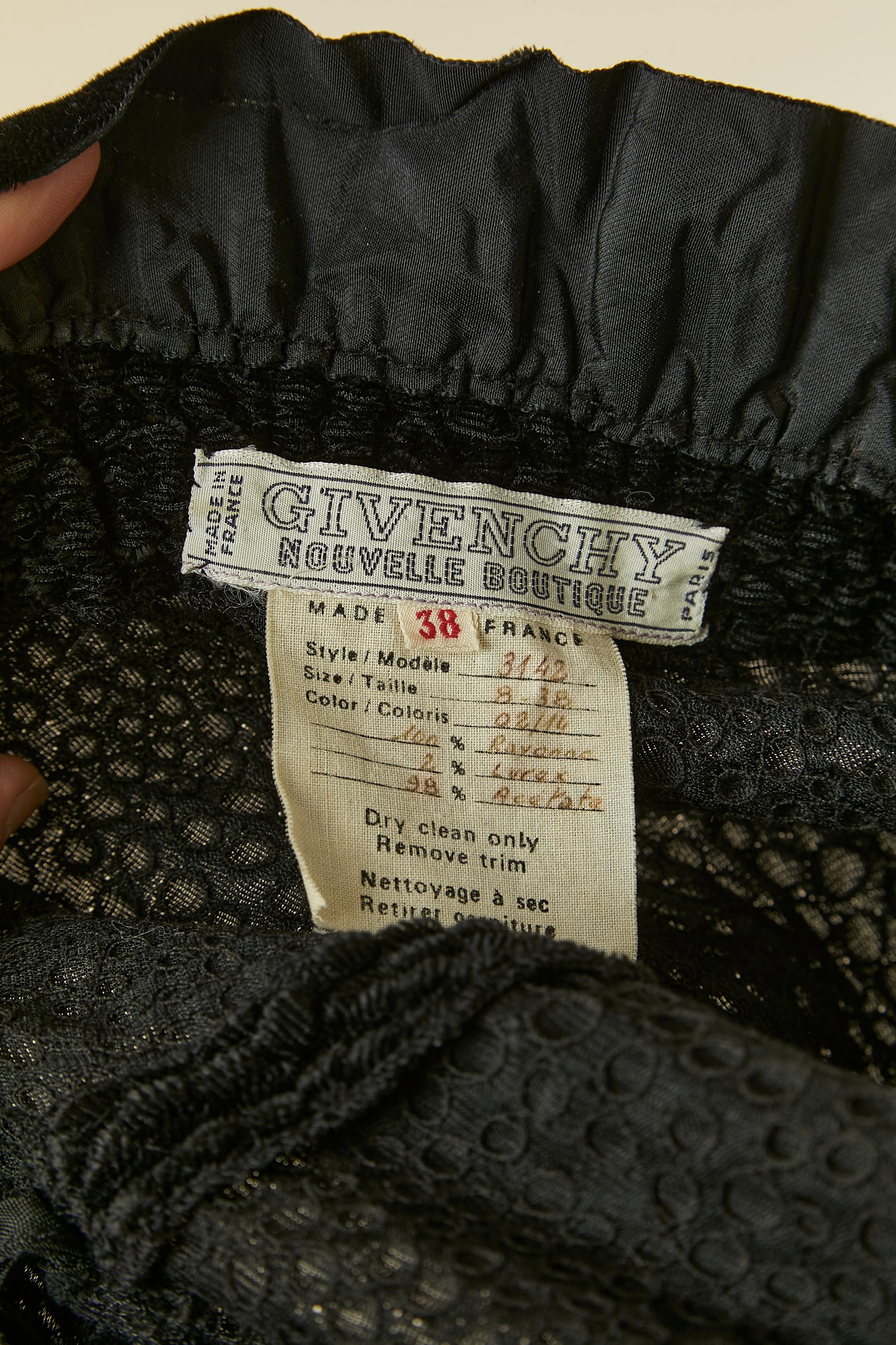 Robe du soir en velours noir et acétate à carreaux Givenchy Nouvelle Boutique en vente 2