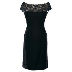 Schwarzes Cocktailkleid aus Samt und Spitze Loris Azzaro, ca. 1980er Jahre