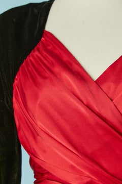 Black velvet and red silk satin bust LANVIN