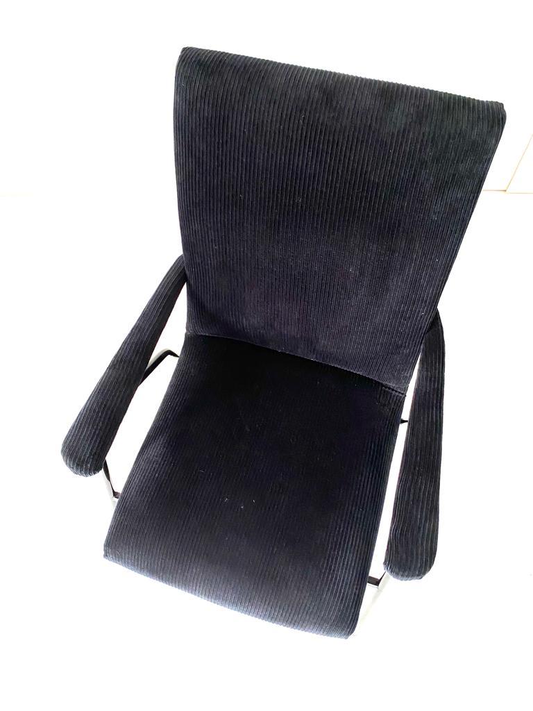 Mid-20th Century Vintage black velvet armchair,  Italy, 1960's For Sale
