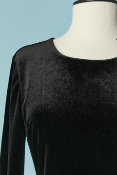 Black velvet backless evening dress with bow on the shoulder Christian Dior