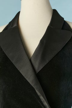 Black velvet backless tuxedo cocktail dress Marianna Senchina New with tag