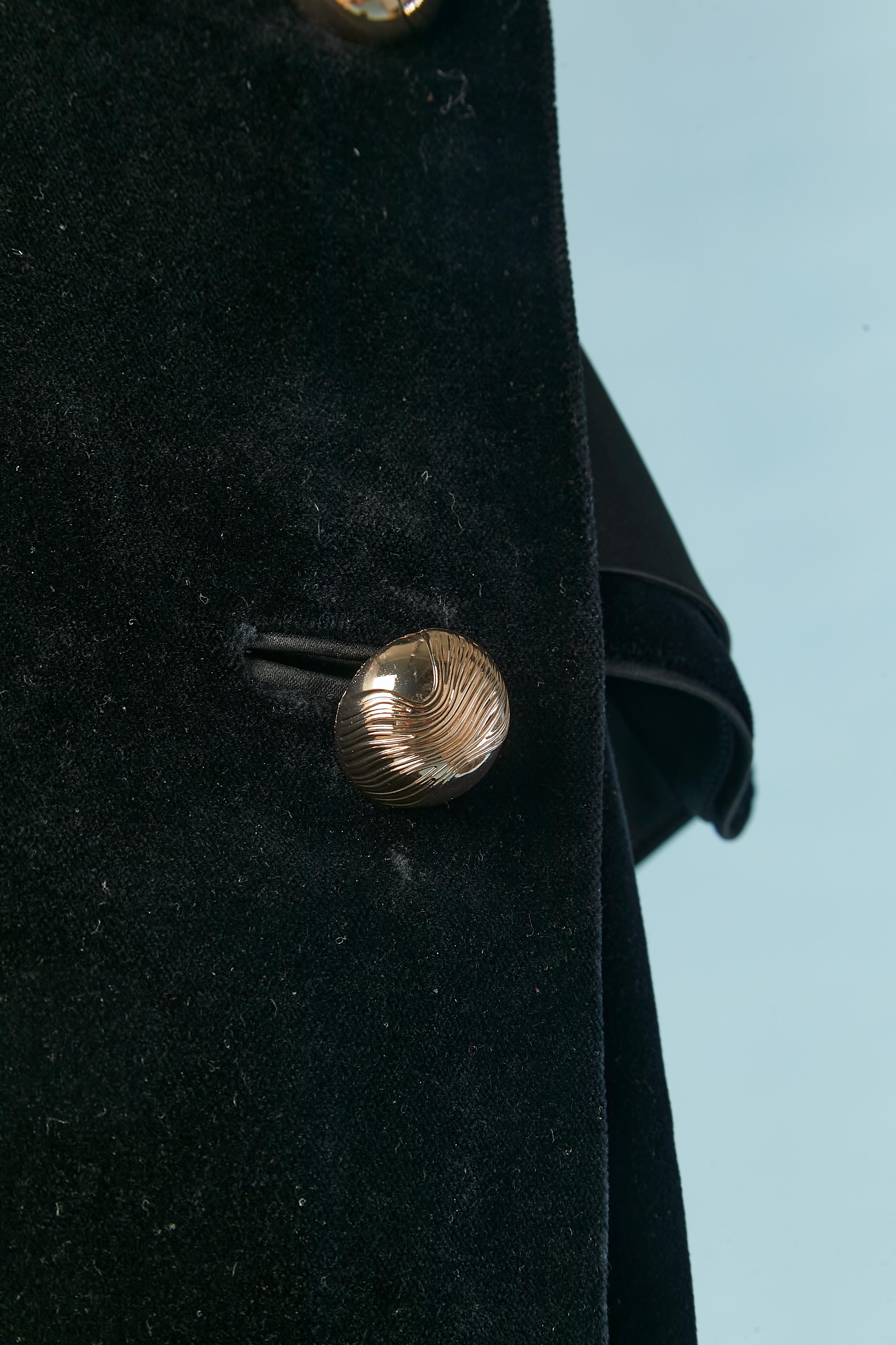 Black velvet backless tuxedo cocktail dress Marianna Senchina New with tag In New Condition For Sale In Saint-Ouen-Sur-Seine, FR