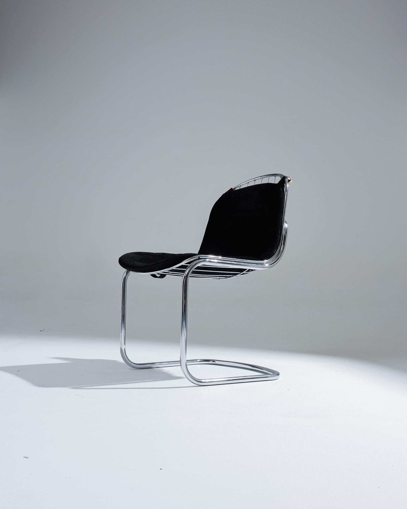 Schwarzer Samtstuhl, Gastone Rinaldi, 1970er Jahre im Angebot 4