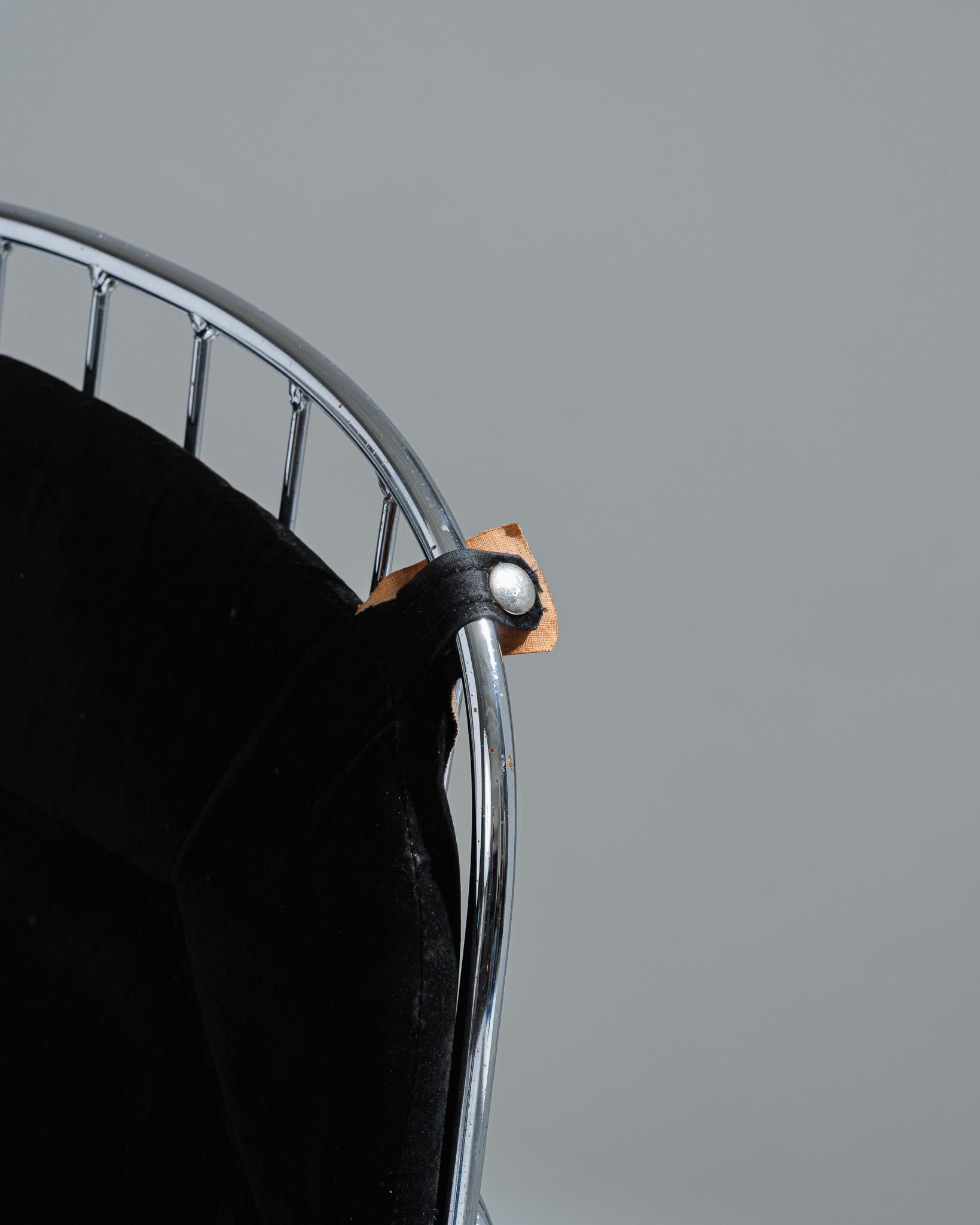 Schwarzer Samtstuhl, Gastone Rinaldi, 1970er Jahre im Angebot 7