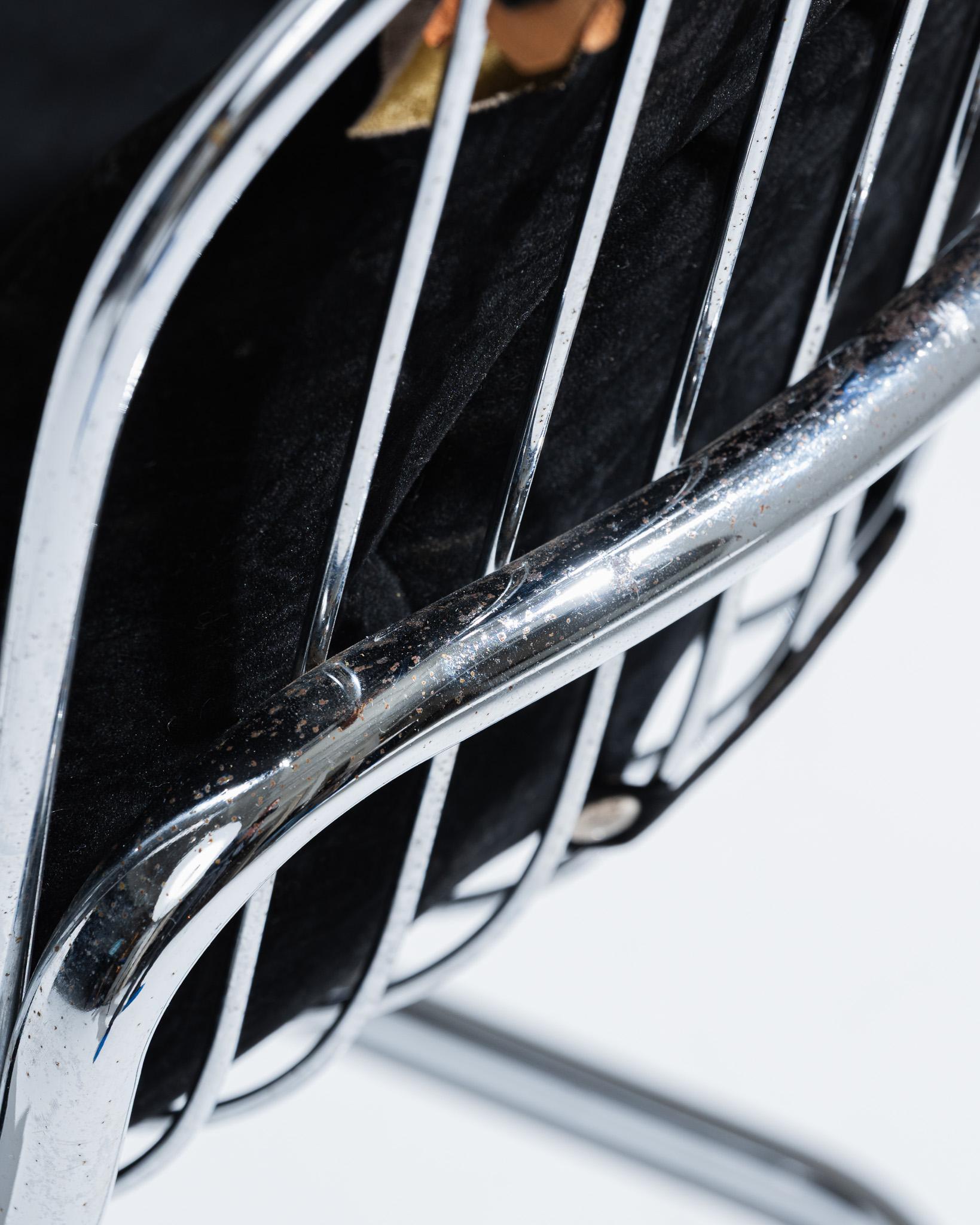 Schwarzer Samtstuhl, Gastone Rinaldi, 1970er Jahre im Angebot 8