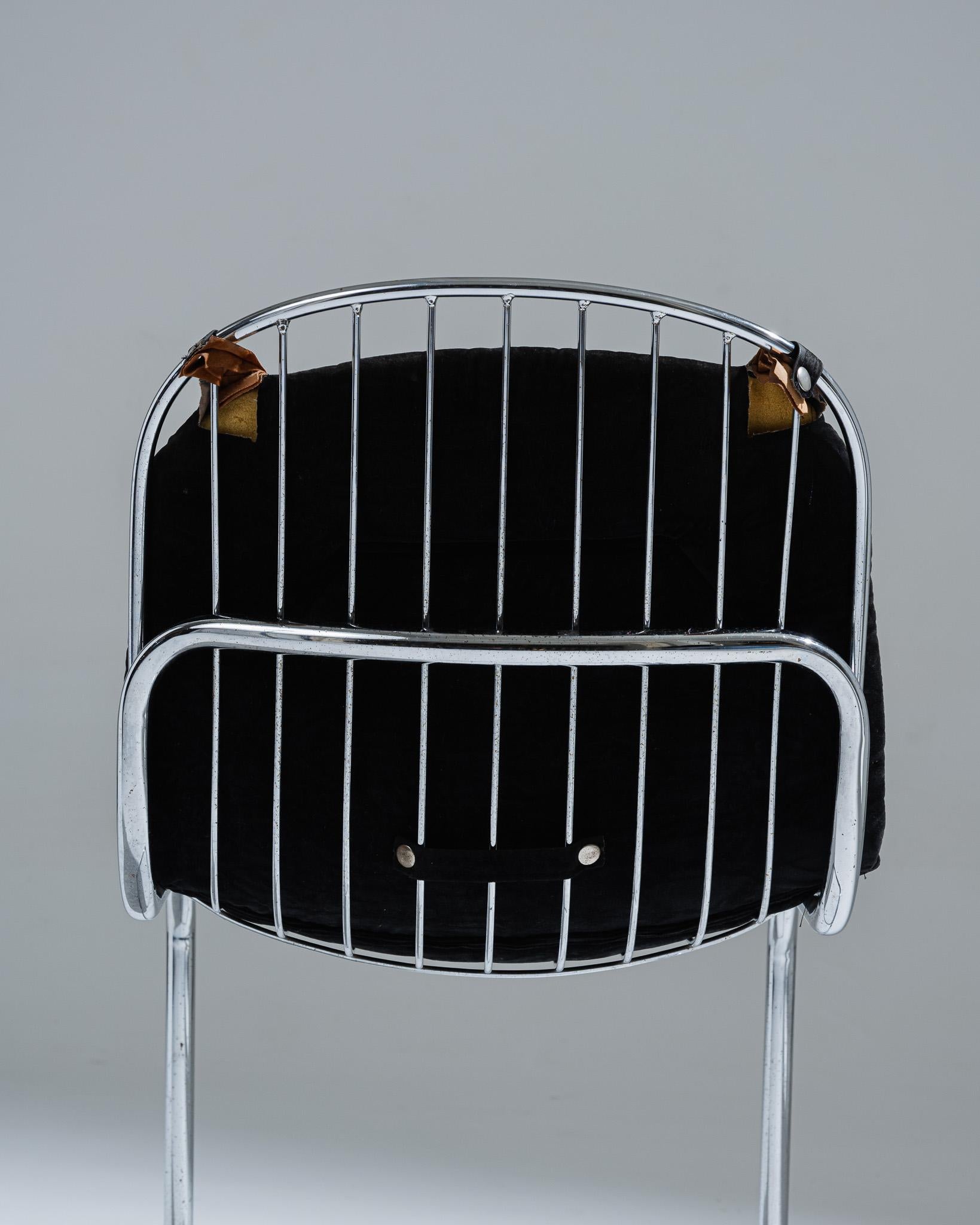 Schwarzer Samtstuhl, Gastone Rinaldi, 1970er Jahre im Angebot 9