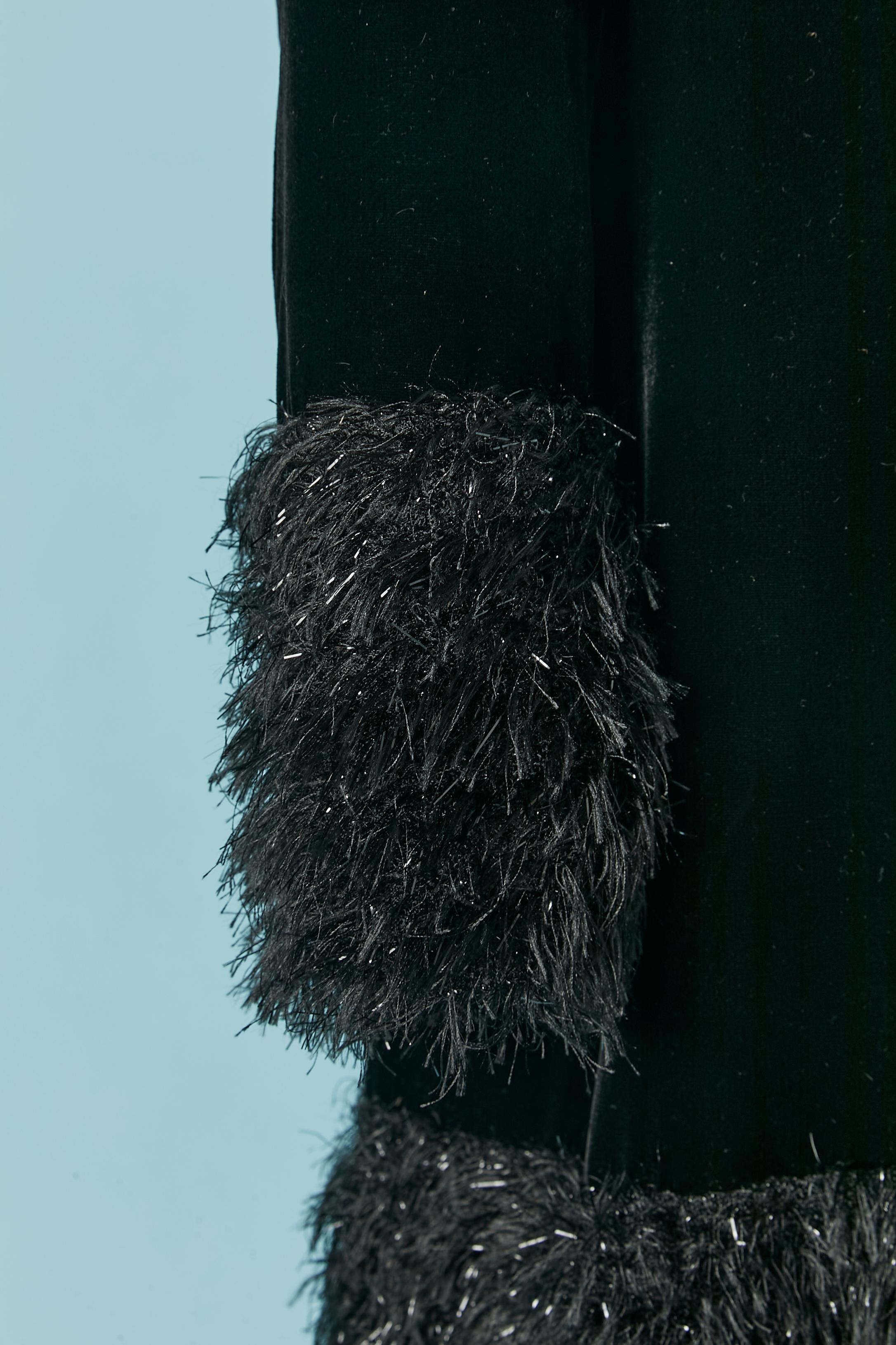 Cappotto in velluto nero con bordo in fili neri e lurex ALGO In condizioni ottime in vendita a Saint-Ouen-Sur-Seine, FR