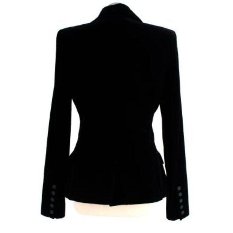 Black Velvet Double Breasted Blazer at 1stDibs