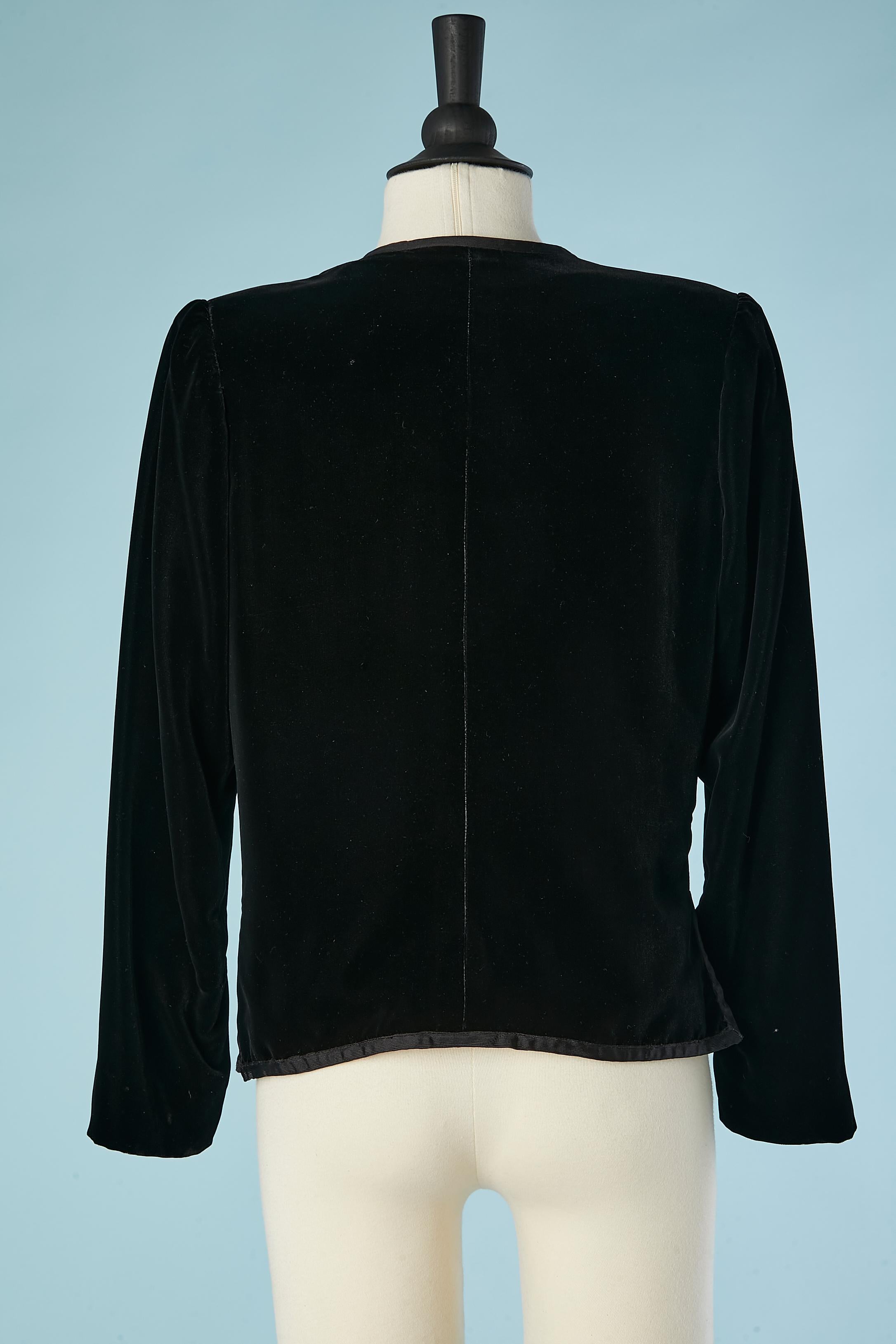 Women's Black velvet evening jacket Saint Laurent Rive Gauche  For Sale