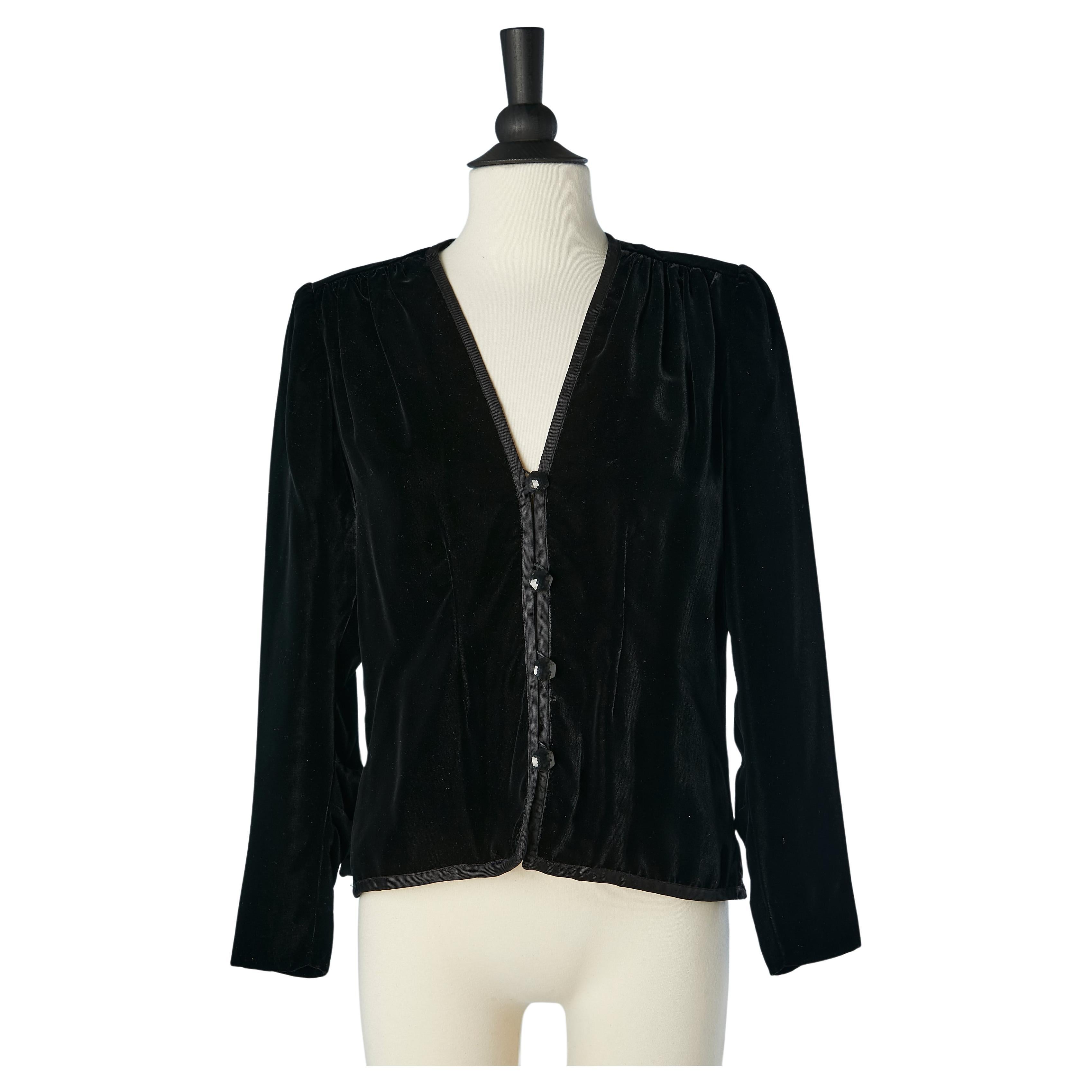 Black velvet evening jacket Saint Laurent Rive Gauche  For Sale