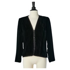 Schwarze Abendjacke aus Samt Saint Laurent Rive Gauche in Schwarz 