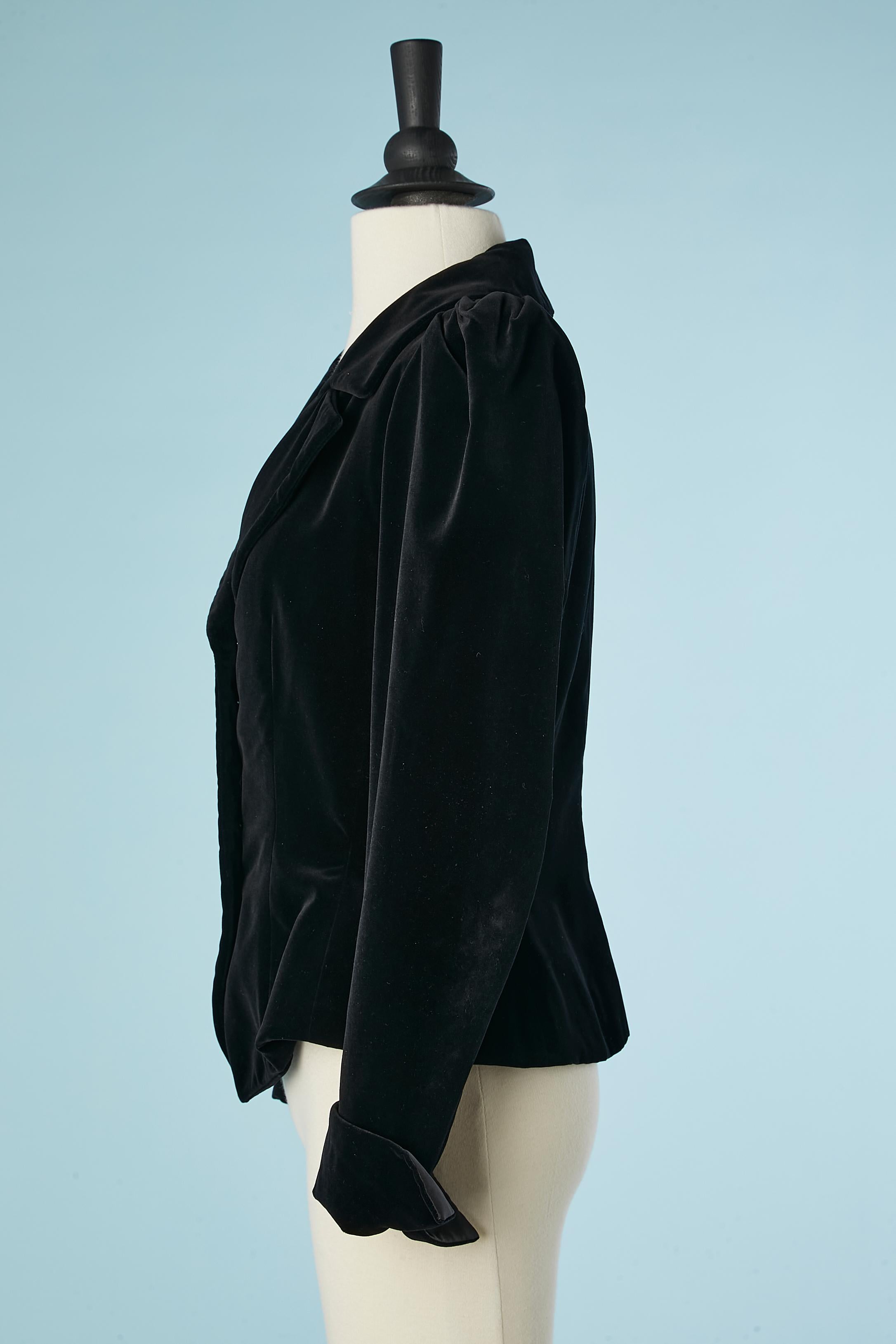 Women's Black velvet evening jacket with jewlery buttons Yves Saint Laurent Rive Gauche  For Sale