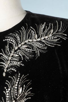 Black velvet evening jacket with silver embroidered Christian Dior Boutique