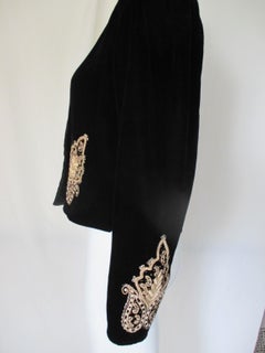 Black Velvet Gold Embroidered Jacket