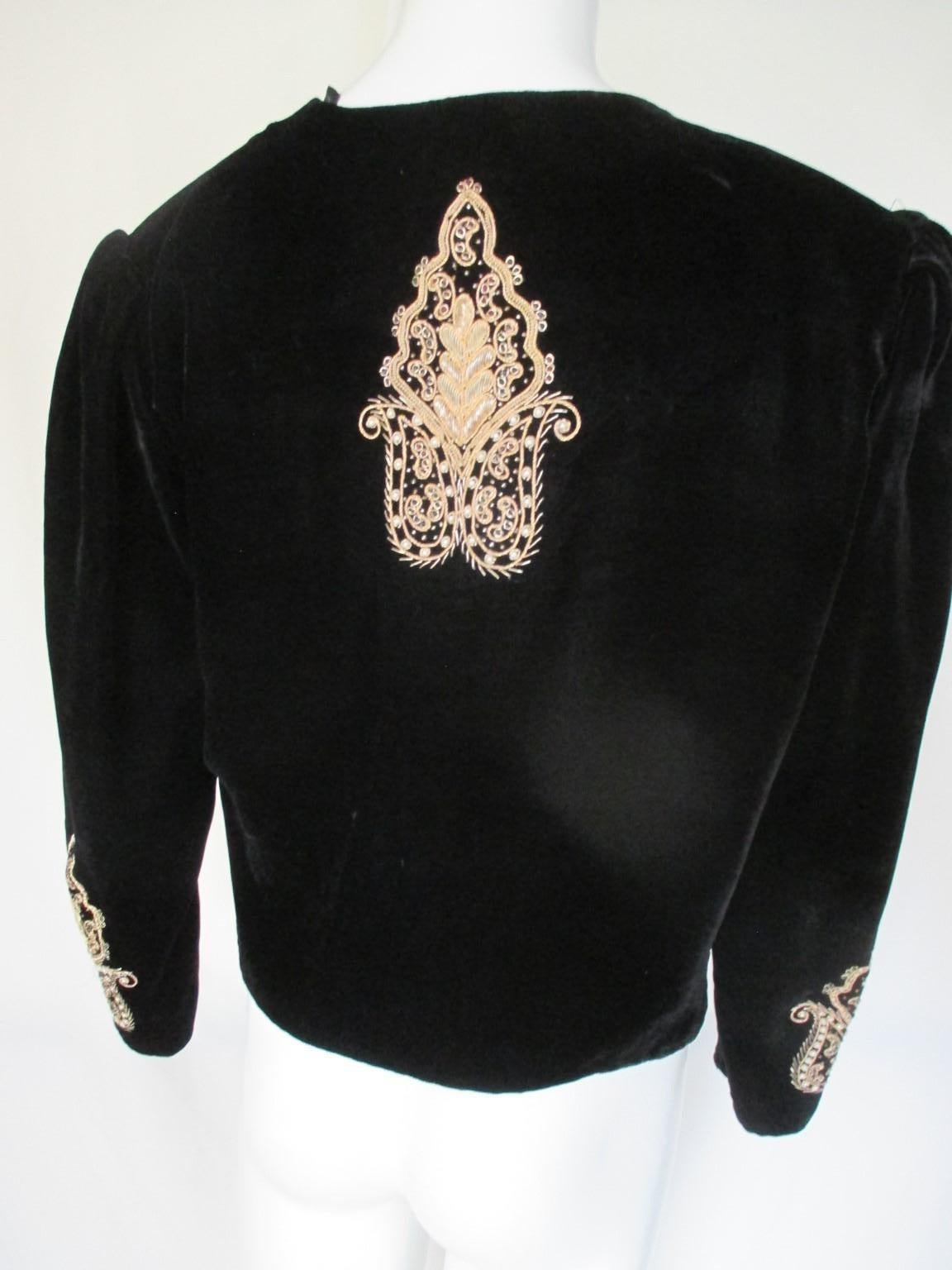 black and gold embroidered jacket