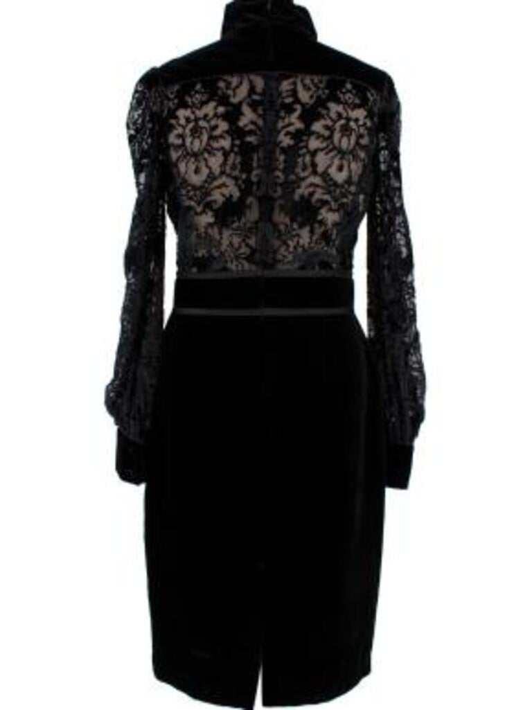 Black Velvet High Neck Dress For Sale at 1stDibs