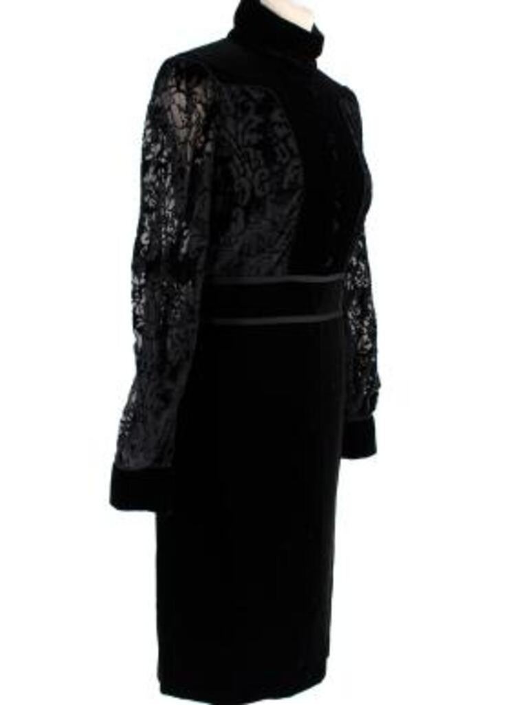 Black Velvet High Neck Dress For Sale at 1stDibs