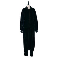 Ensemble veste et pantalon en velours noir ALEXANDRE VAUTHIER