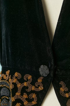 Black velvet jacket with beaded work TRUSSARDI