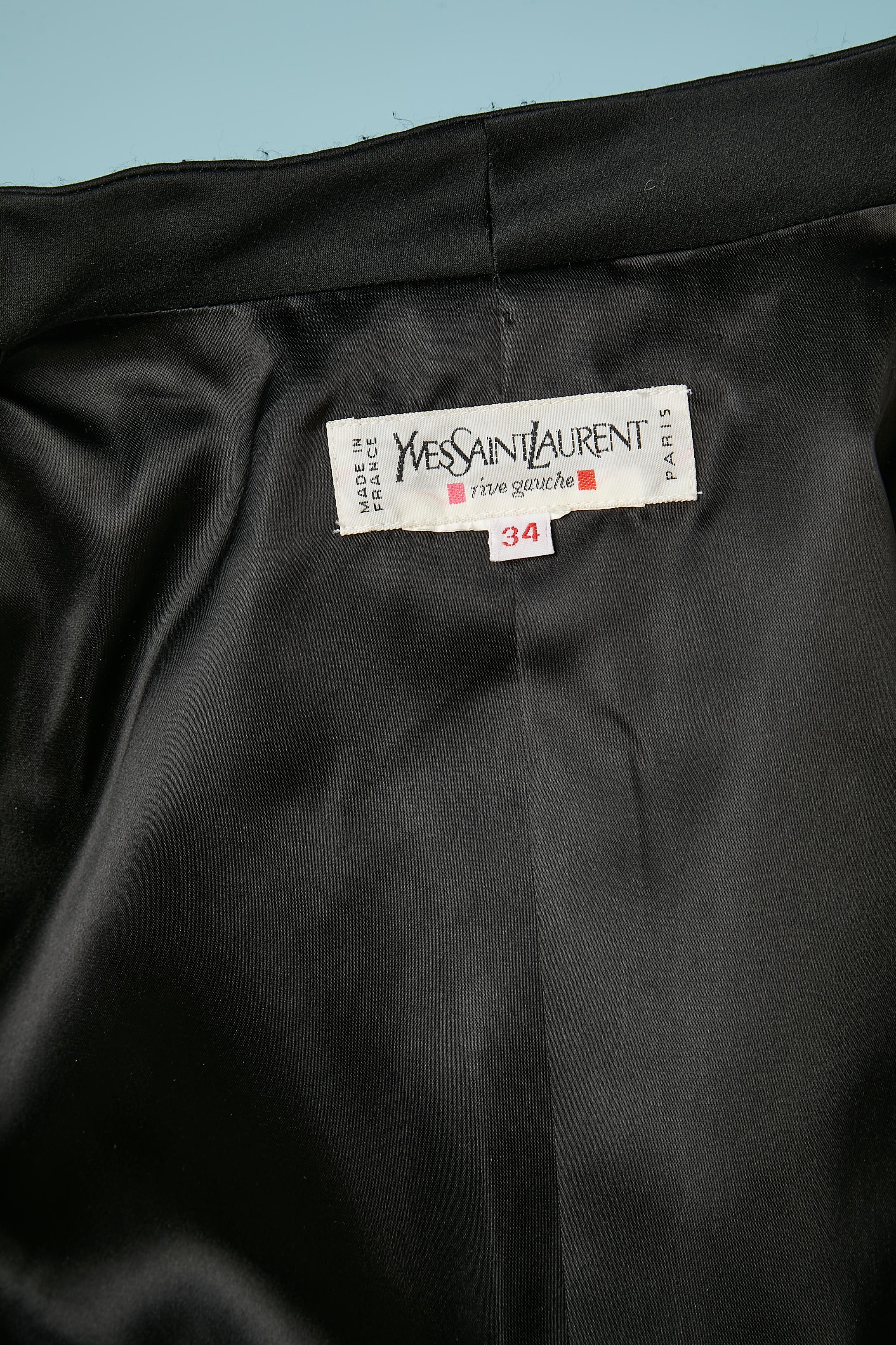 Black velvet jacket with jewlery buttons Yves Saint Laurent Rive Gauche  For Sale 2