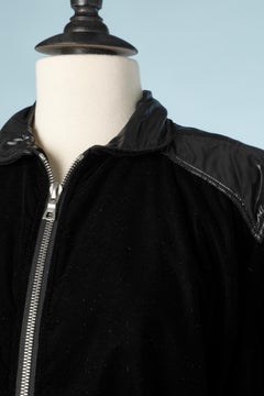 Black velvet jacket with zip Courrèges Paris