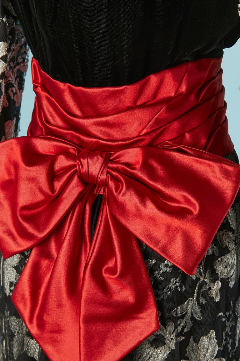 black dress red sash Sasha Long Satin Sash | Show Choir Dresses | Style #280