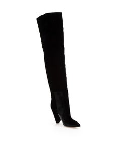 Black Velvet Niki Over Knee Boots Size IT 38