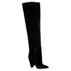 Black Velvet Niki Over Knee Boots Size IT 38