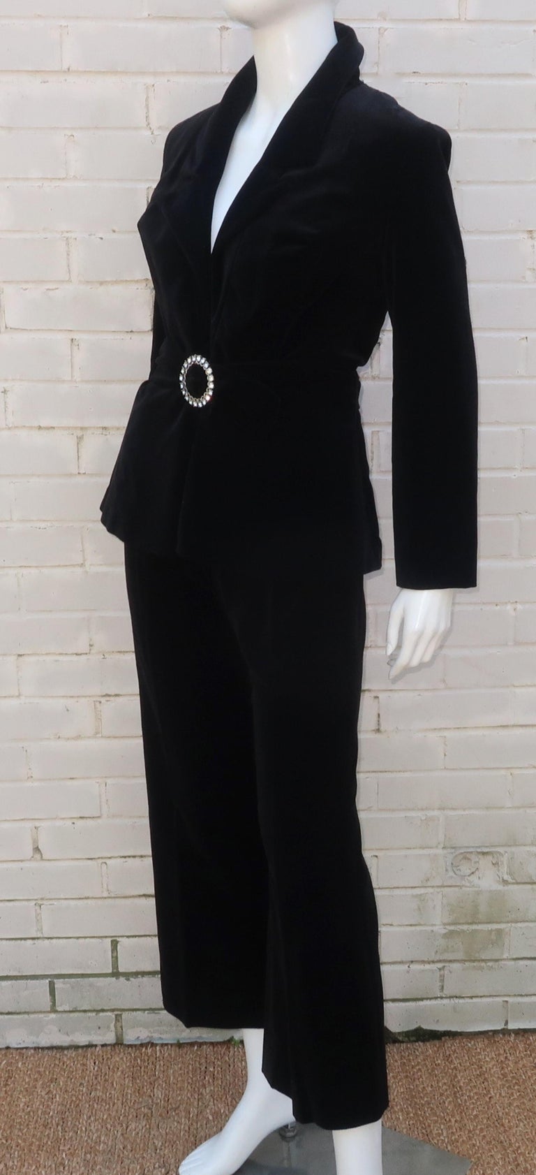 Zoot Suit Made of Velvet Fabric - 1920s Velvet Suit (Black Pants) - Navy main image 1