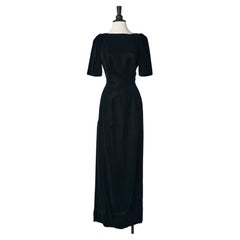Used Black velvet short sleeve evening dress Balenciaga Prélude 