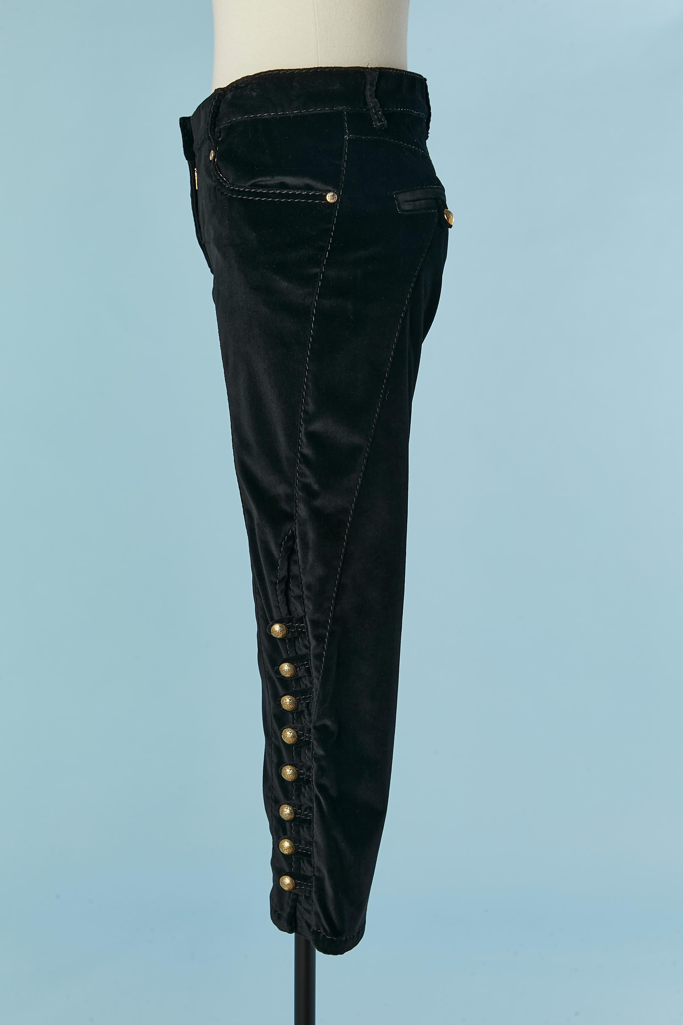 Women's Black velvet short trousers  Roberto Cavalli  For Sale