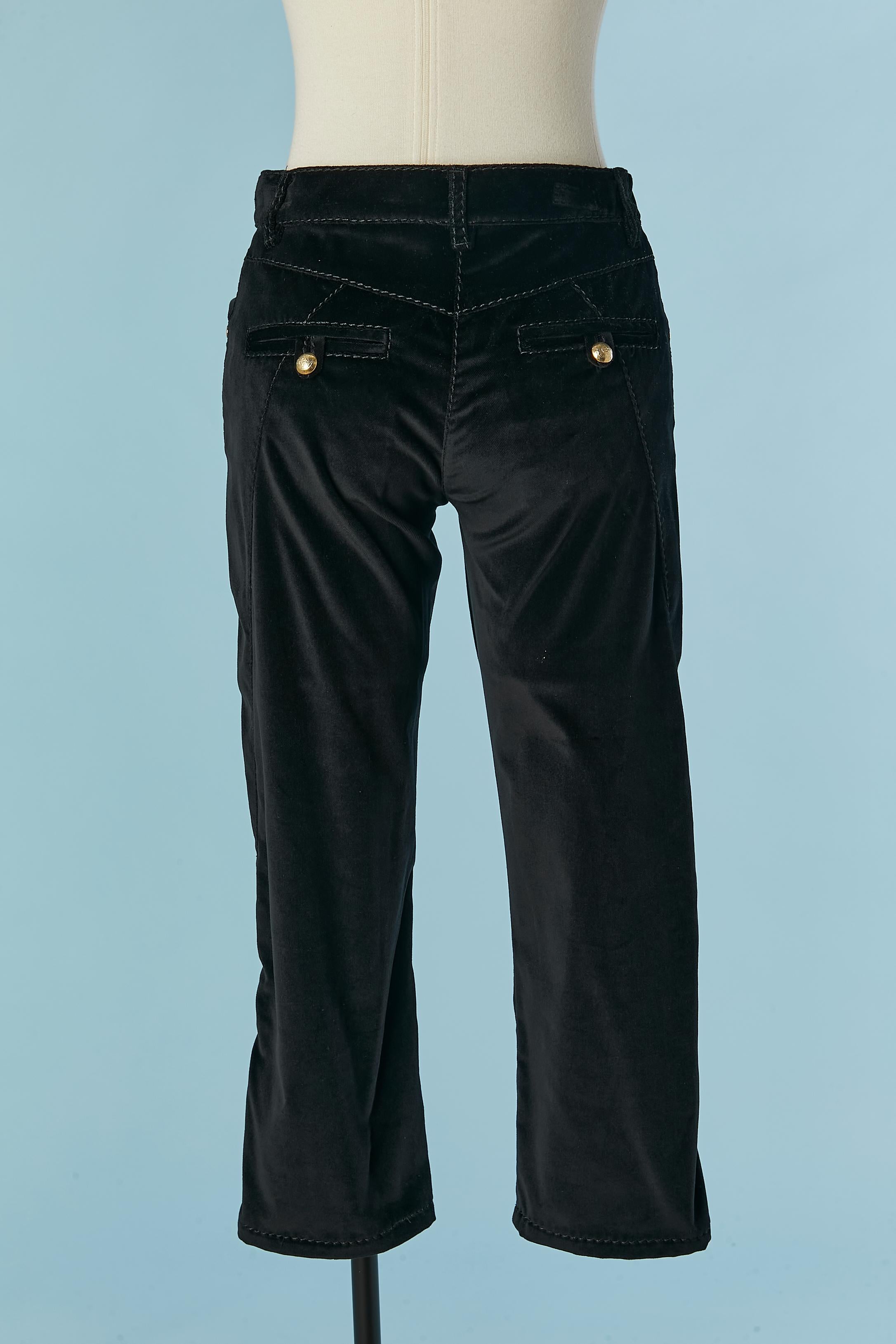 Black velvet short trousers  Roberto Cavalli  For Sale 1