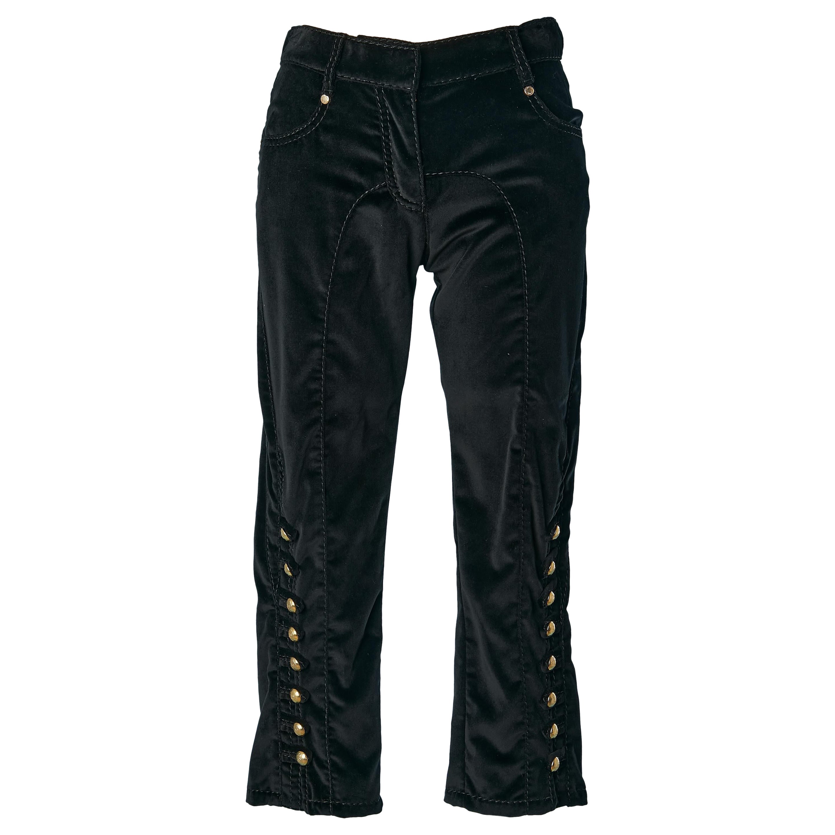 Pantalon court en velours noir  Roberto Cavalli