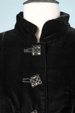 Black velvet single breasted jacket Yves Saint Laurent Rive Gauche