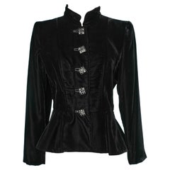 Black velvet single breasted jacket Yves Saint Laurent Rive Gauche Vintage Black velvet single breasted jacket Yves Saint Laurent Rive Gauche