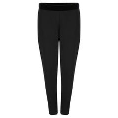 Black Velvet Trim Trousers Size L