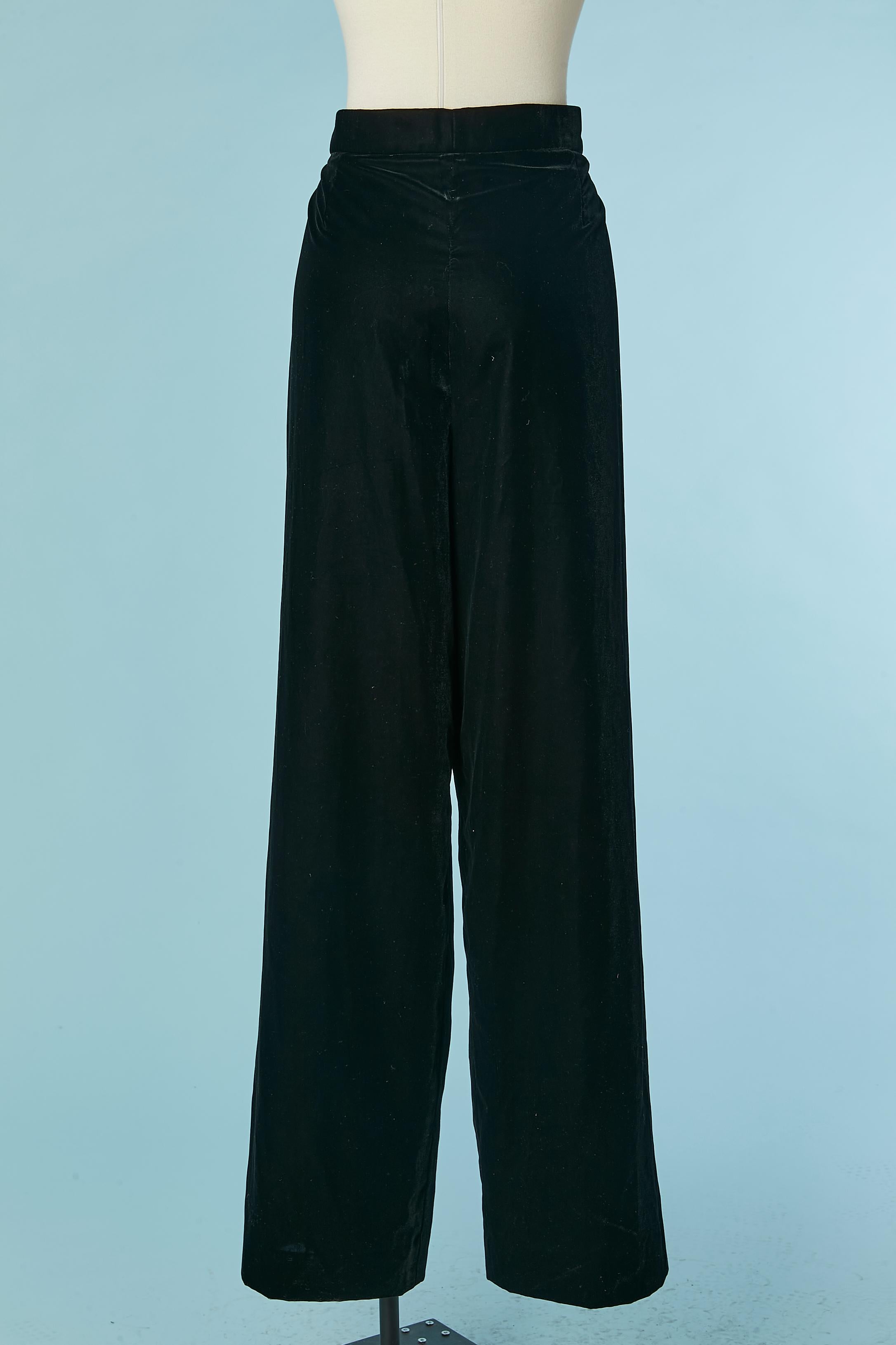 Schwarze Samt-Hose CHANEL Damen im Angebot