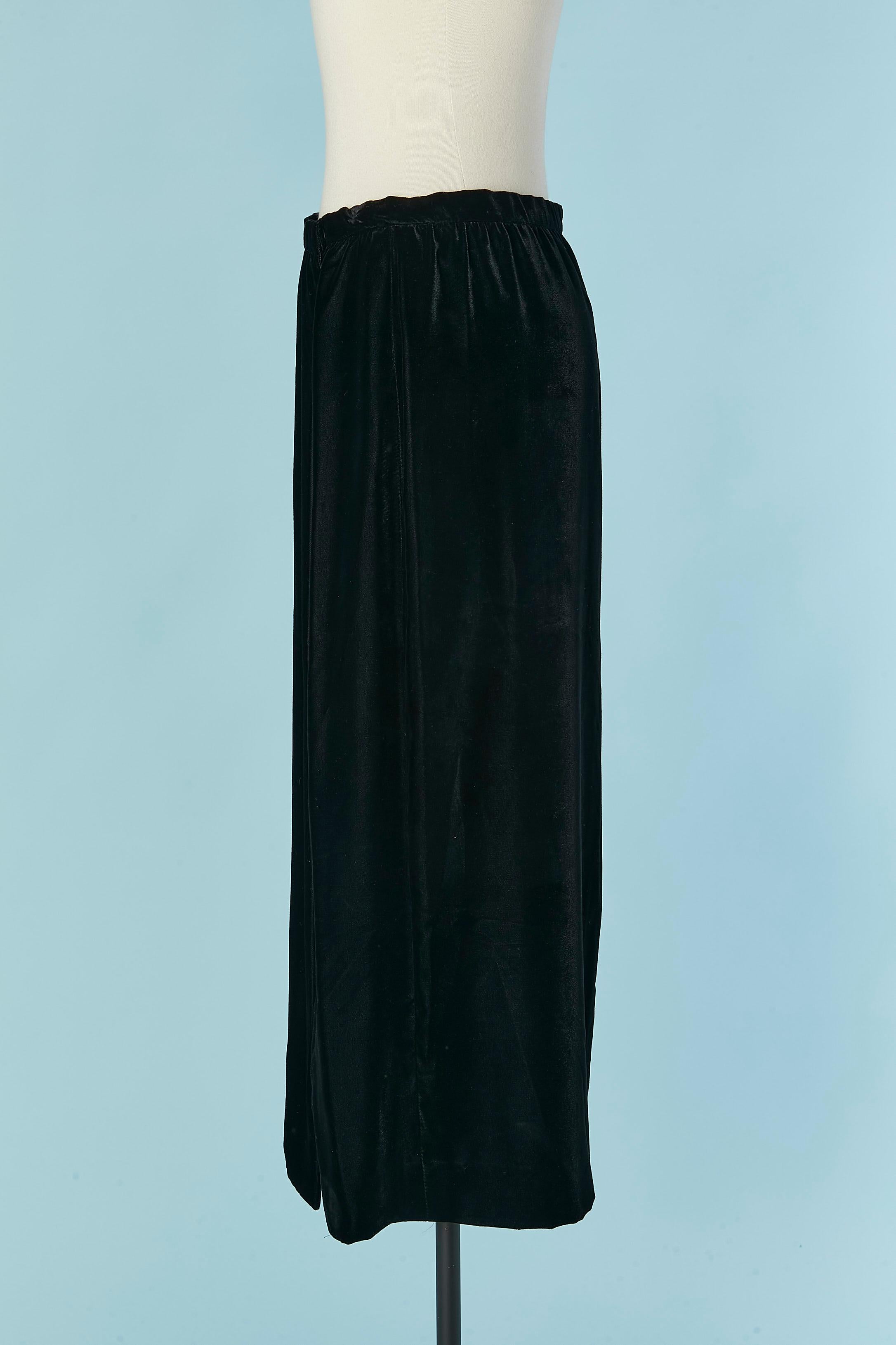 Noir Jupe portefeuille en velours noir CHRISTIAN DIOR FW 2013 en vente