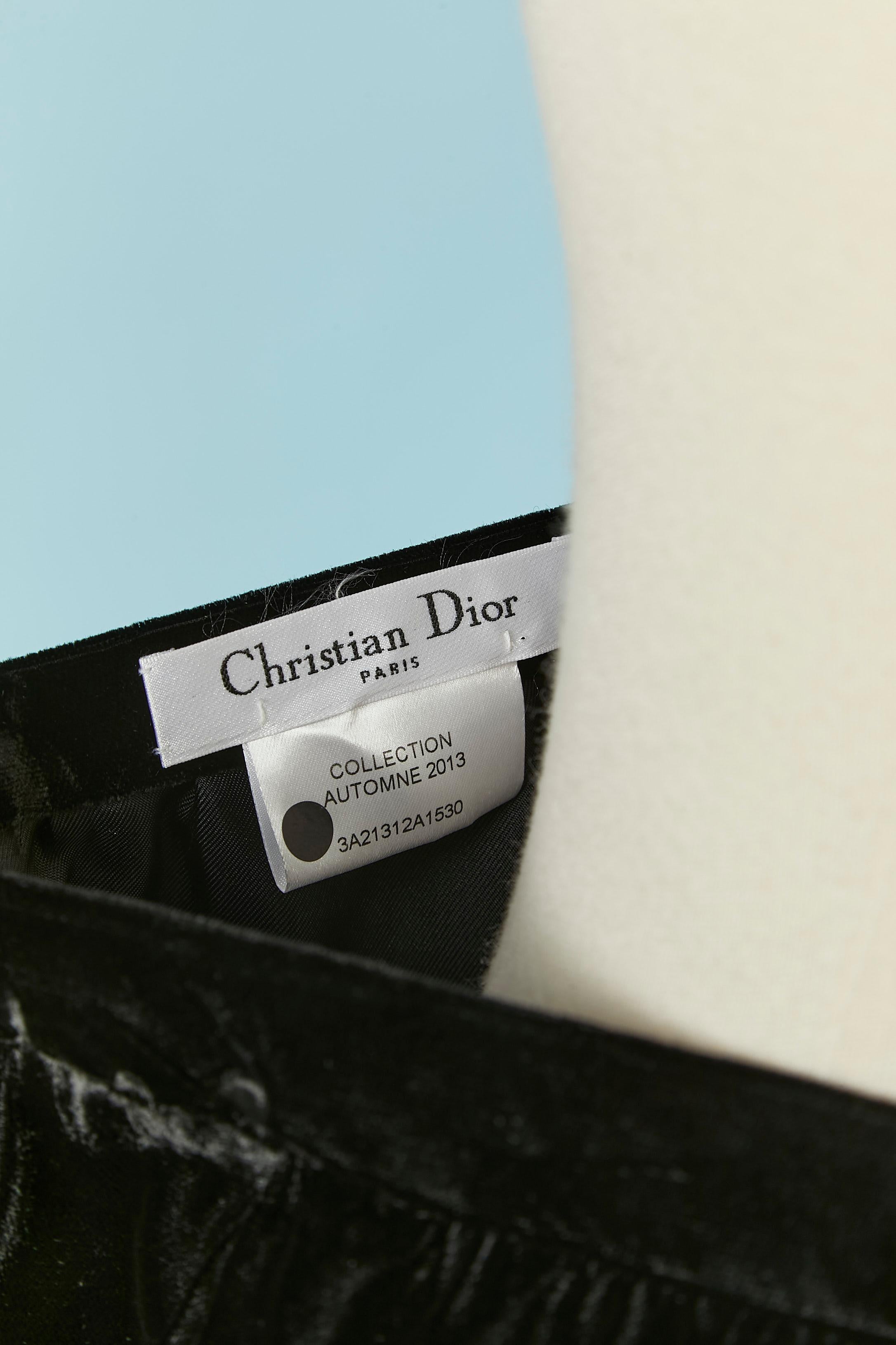 Jupe portefeuille en velours noir CHRISTIAN DIOR FW 2013 Pour femmes en vente